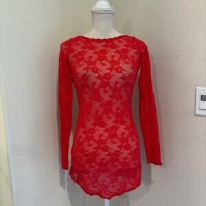 Victoria's Secret red lace slip. Size petite small
